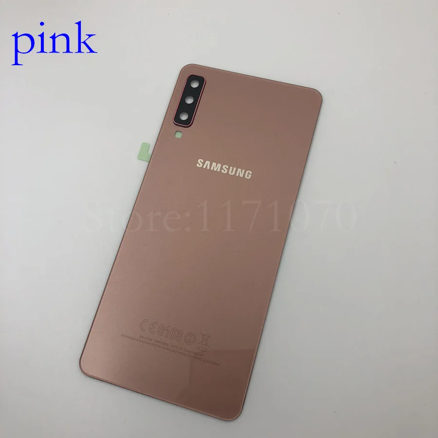 A750 pink Для samsung Galaxy A7 Задняя крышка батареи A750 чехол A750F SM-A750 задняя дверь корпус стеклянная панель запасные части - Цвет: A750 pink