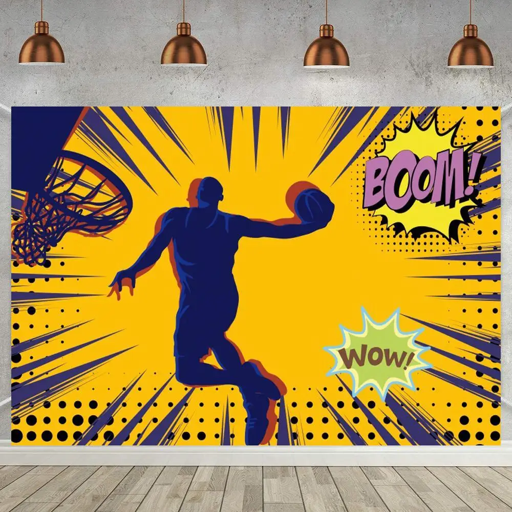 

Basketball Game Race Competition Theme Backdrops Dunk Contest Sportsman Boy Birthday Event Party Background Photo Vinyl Poster