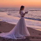 Элегантная винтажная юбка из мягкого тюля с длинным шлейфом, Пляжная Тюлевая юбка для красивой девушки на свадьбу, юбка-пачка в пол, стиль на молнии