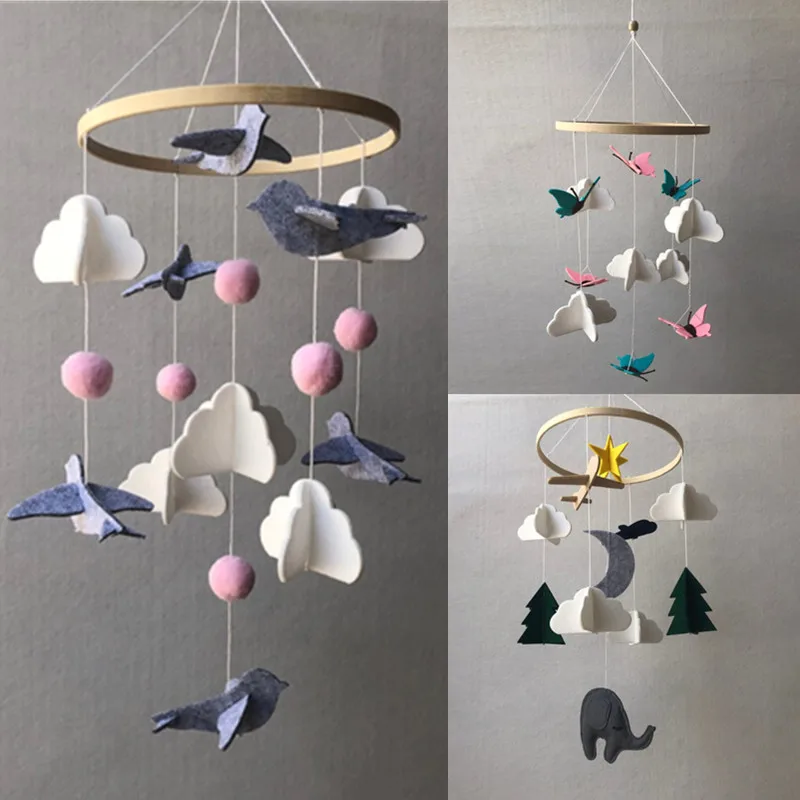 OOTDTY Nordic Baby Rattle Hanging Bed Wind Chimes Bell,Mobile On the Crib Baby Toy, Kids Toy Room Decor Photography Props