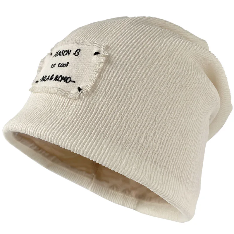 

Beanie Hats Autumn Comfortable Thin Knitted Hat Casual Design Hat Women Balaclava Kerchief Bobble Hat Spring Knit Cap Kerchief