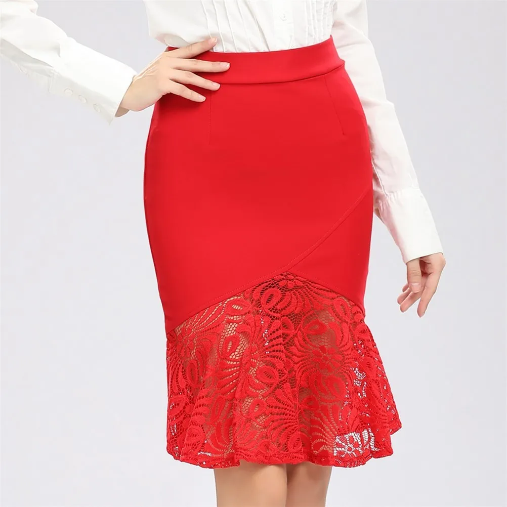 

#1510 Summer Woman Sexy Skirt High Waist Elastic Cotton Skirts Ladies A-line Skirts Female Spliced Mesh See Through Slim Skirt