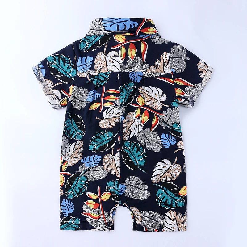 

Summer Baby Boys Floral romper Infant Newborn Baby Jumpsuit Playsuit Bow Baby Clothes Baby Clothing For Boys