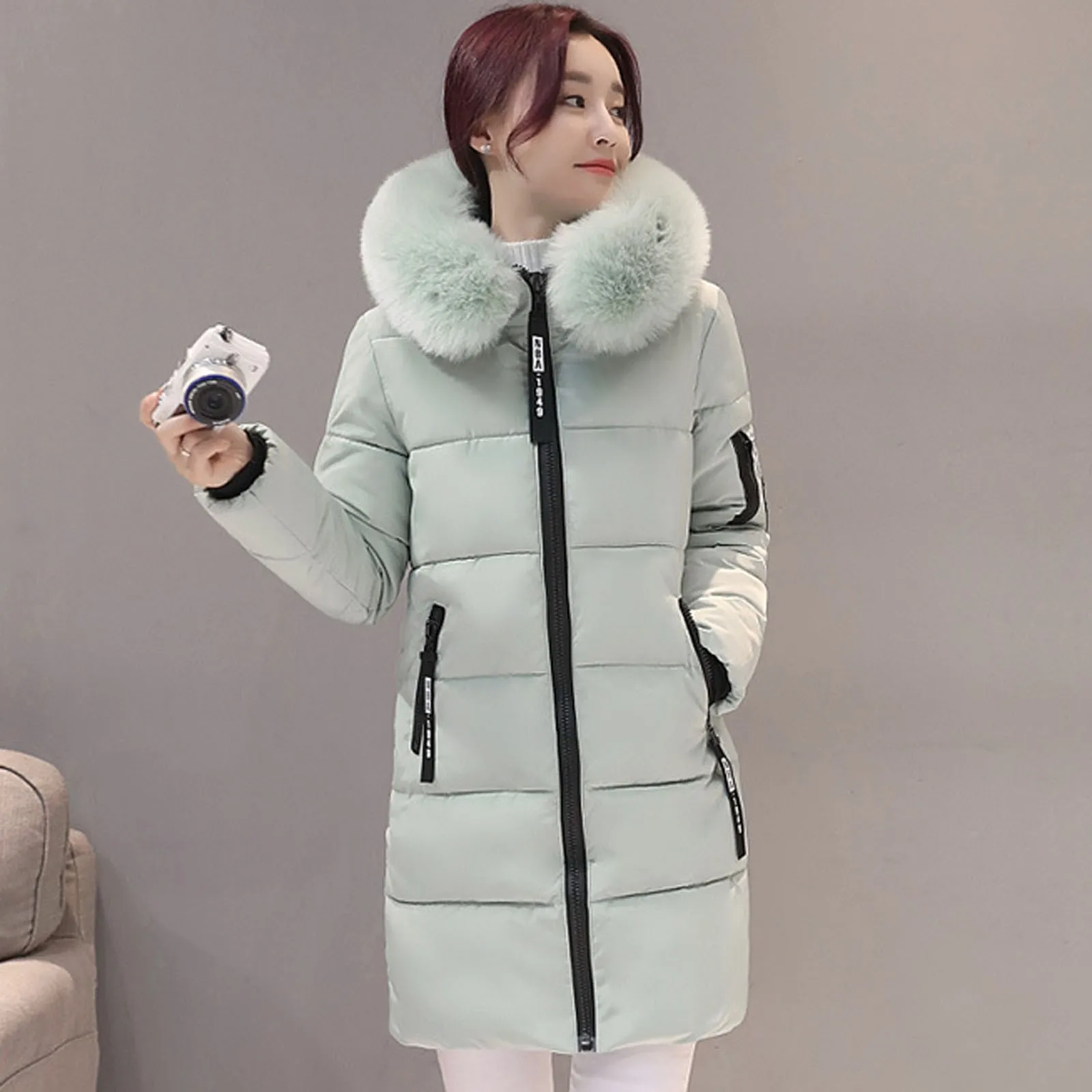 Женские зимние толстые парки верхняя одежда 2020 теплая куртка с воротником пальто