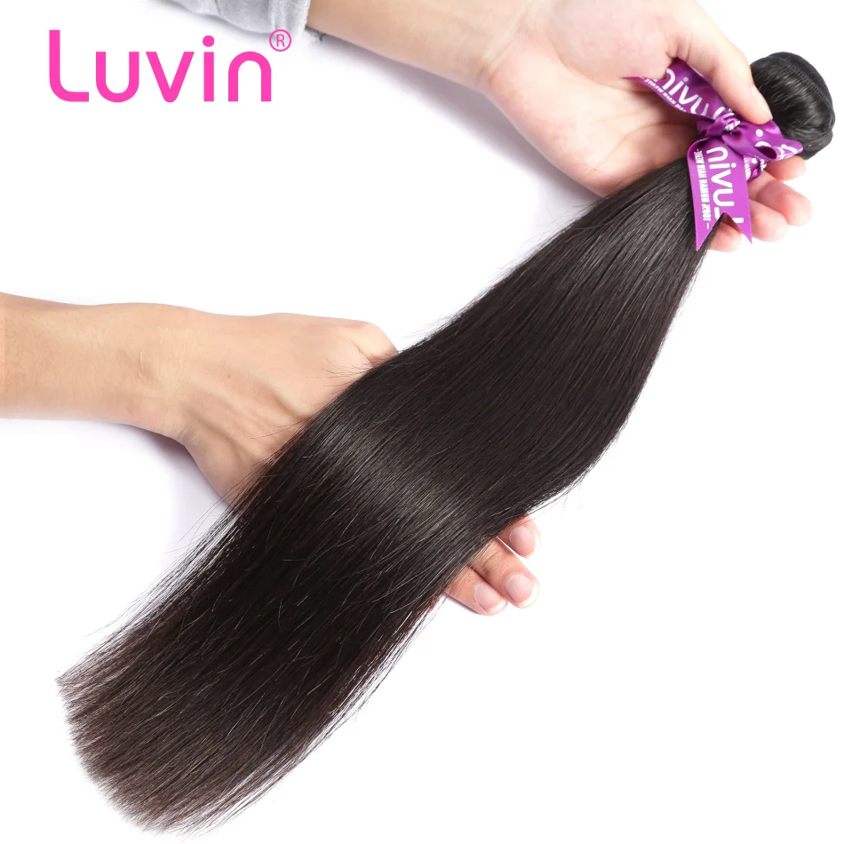 Luvin OneCut, прямые волосы, 8-30 дюймовые бразильские волосы переплетения человеческие волосы девственные волосы натуральный Цвет волосы double Drawn удлинитель