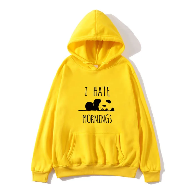 brand tracksuis fashion women long sleeve hoodies 2020 moleton feminino fleece hoodies Panda I HATE MORNINGS sweatshirt female