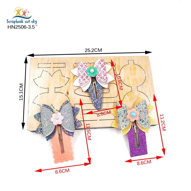 

Bow And Clips Cutting Dies HN2506 Muyu Wooden Mold Scrapbook Suitable For Market General Machines
