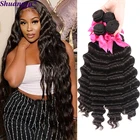 Перуанские волосы, пряди, свободные, глубокая волна, волосы для наращивания, 100% человеческие волосы Remy, 8-28 дюймов, 134 шт, влажные и волнистые, черные