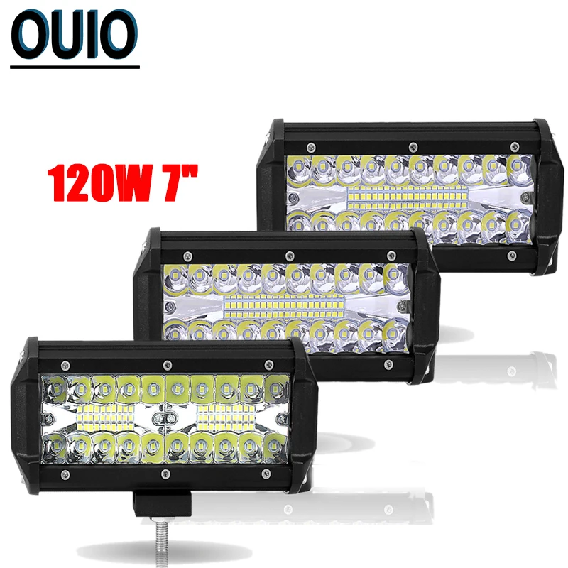 7 дюймов 120 Вт комбинированный светодиодный светильник баров пятно луча 4x4 12V 24V 4WD