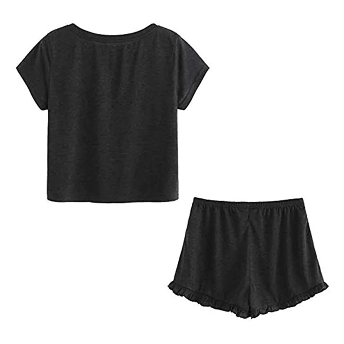 Женская пижама с коротким рукавом летний повседневный пижамный комплект топ и