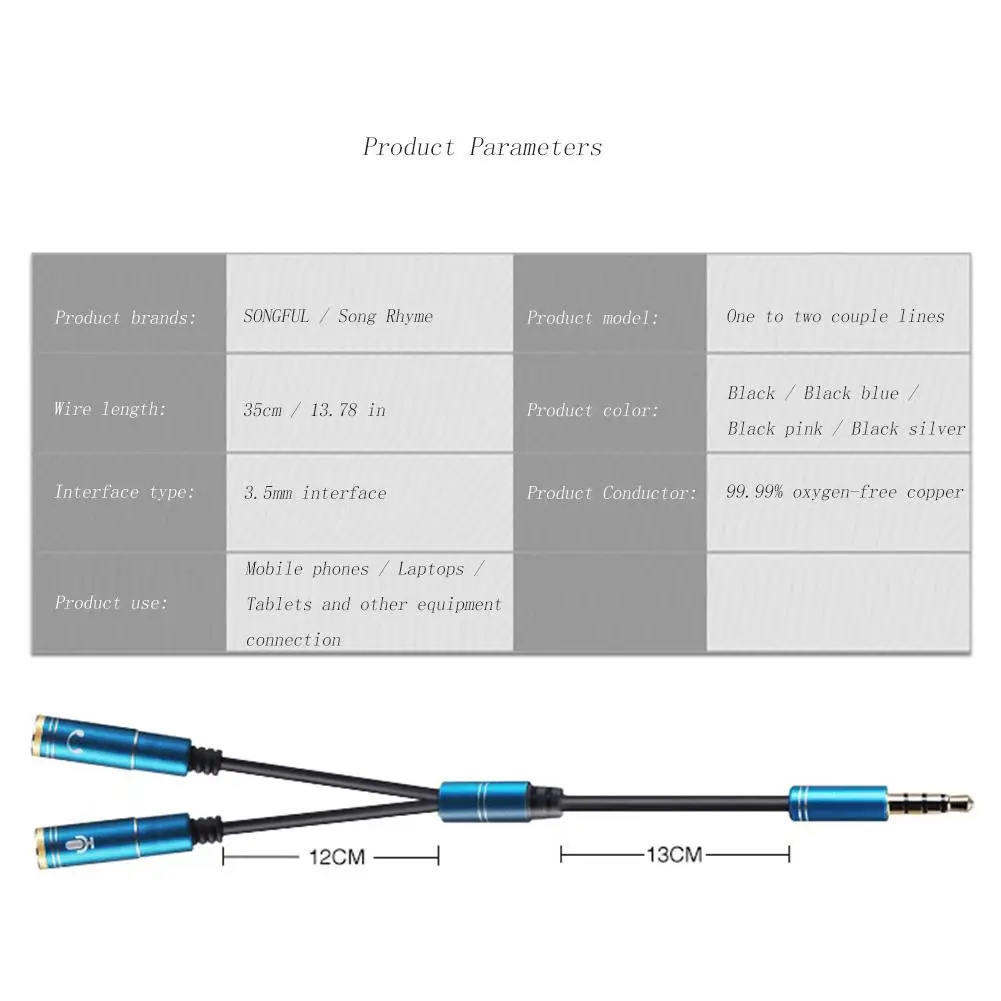 Адаптер для наушников 3 5 мм стерео аудио адаптер сплиттер один-два любителей