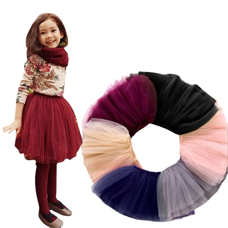 

Children's Day Performance Toddler Girls Skirts Party Dance Ballet Skort Four Seasons Princess All-match Mesh Tutu Skirt 2-8T