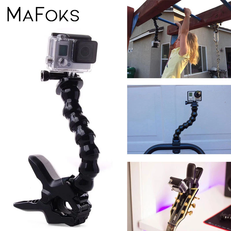 Гибкий зажим держатель с регулируемой горловиной для Gopro Hero 7 6 5 4 3 Session Sjcam SJ4000 Xiaomi