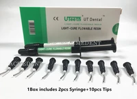 a1 ut flow composite resin dental flowable light cure curing 2syringes bottom filling syringe delivery tips black