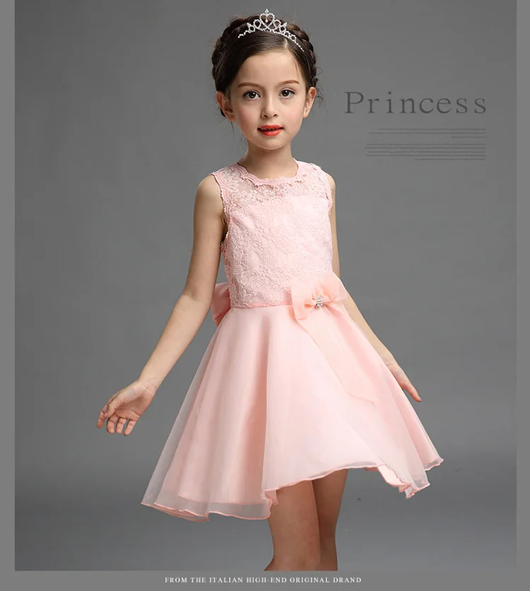 Белые/розовые платья на пуговицах для девочек Вечернее бальное платье Хэллоуин