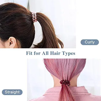 8 PCS Spiral Hair Strip Non-crease Coil Hair Strip Telephone Line Hairstyle Apparel Accessories Best Sale Girls Rubber band 4