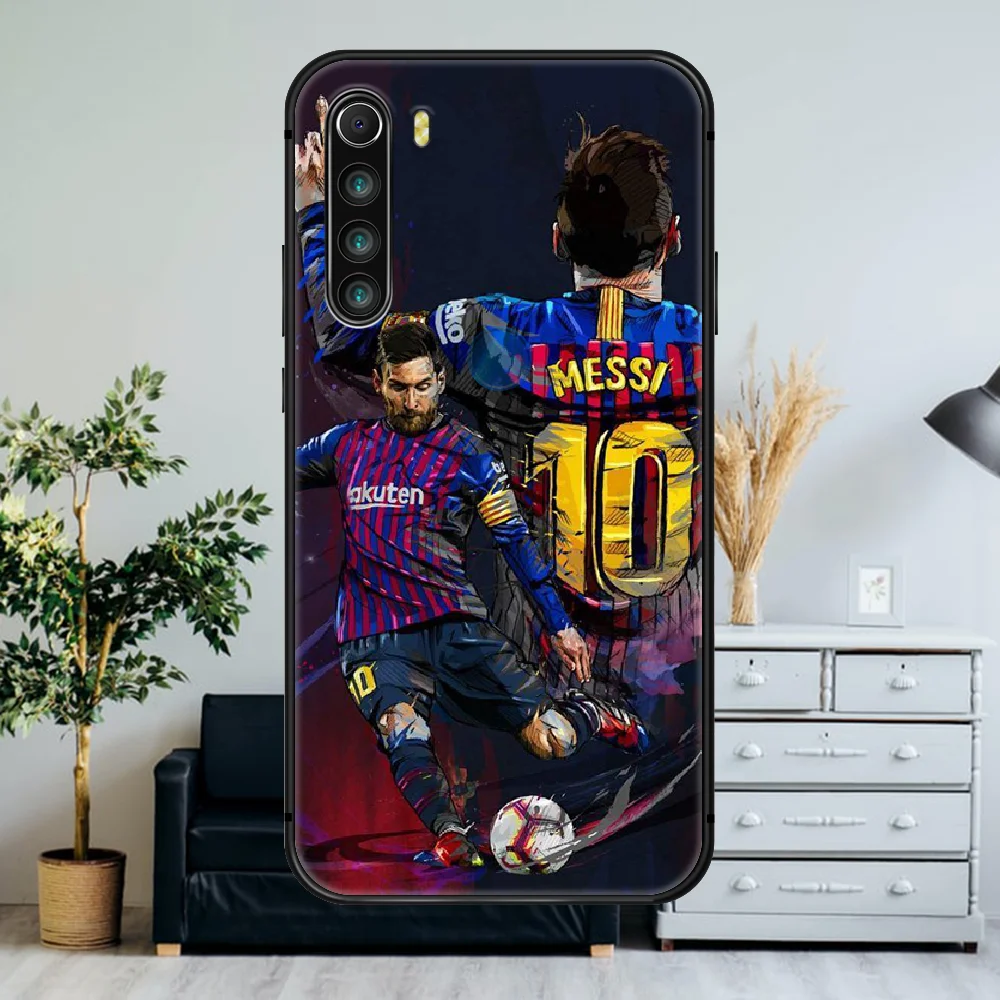 

Football Superstar Lionel Messi Phone Case For Xiaomi Redmi Note 7 8 8T 9 9S 4X 7 7A 9A K30 Pro Ultra black Cover Fashion Prime