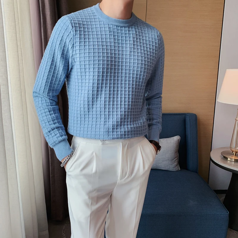 

Мужской свитер с длинным рукавом, с круглым вырезом