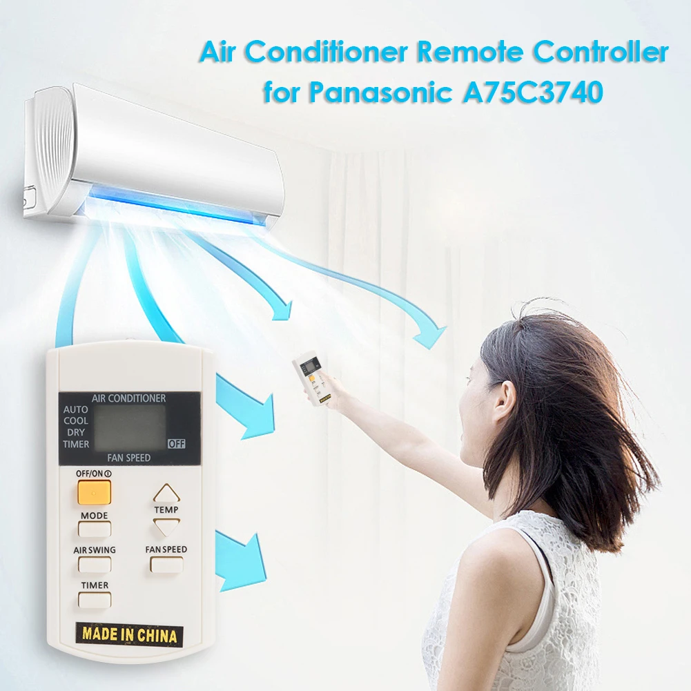 

Air Conditioner Remote Control Digital Display Controller for Panasonic A75C3740 Household Office Cooling Accessaries Supplies