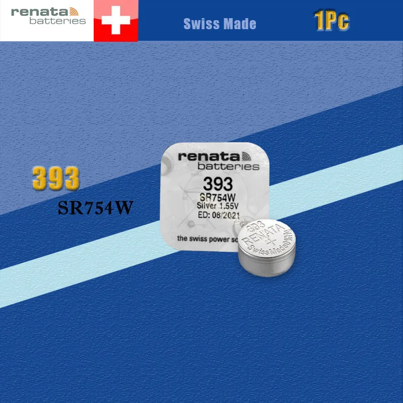 Бесплатная доставка аккумулятор часов renata с оксидом серебра 393 SR754W 754 1 55 V 100%