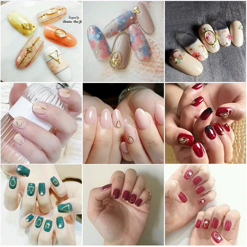 Kalvaro Nail DIY 3D украшения для дизайна ногтей Золото Серебро Аксессуары для маникюра пирсинг Золотое металлическое кольцо наклейки для ногтей 12 сеток/коробка для ногтей