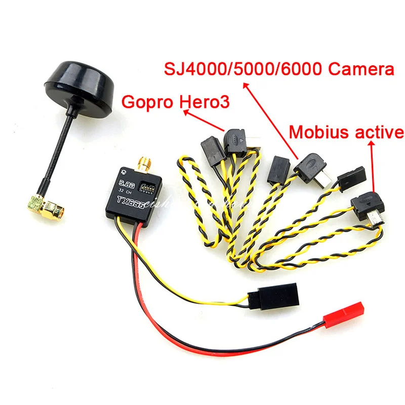 RC 5 8G 32ch 600mw супер мини передатчик TX с грибной антенной Телеметрия для Gopro Hero3/4 Mobius