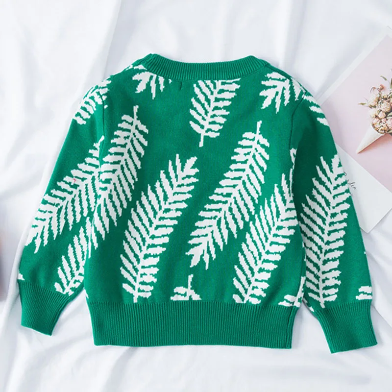 Одежда для семьи вязаные свитера на осень и весну Модный пуловер с круглым