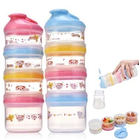 4 layer portable baby dispenser food storage box essential cereal cartoon milk powder boxes toddle kids formula milk container