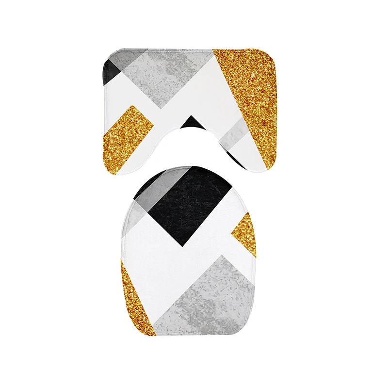 modern geometry bathroom bath mat set floor carpets in toilet lid cover wc rugs flannel anti skid washable tapis salle de bain free global shipping