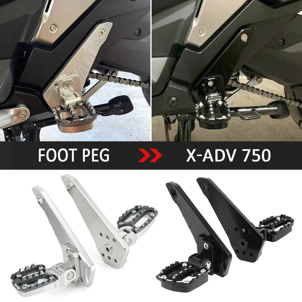 Foot Pegs 2021 For HONDA XADV X-adv 750 XADV750 Motorcycle Aluminum Alloy Rear Pedal Foot Stand Folding Footrests Passenger