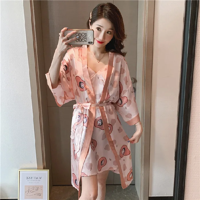 Пижама с подушечками для груди Женская пикантная ночная рубашка из