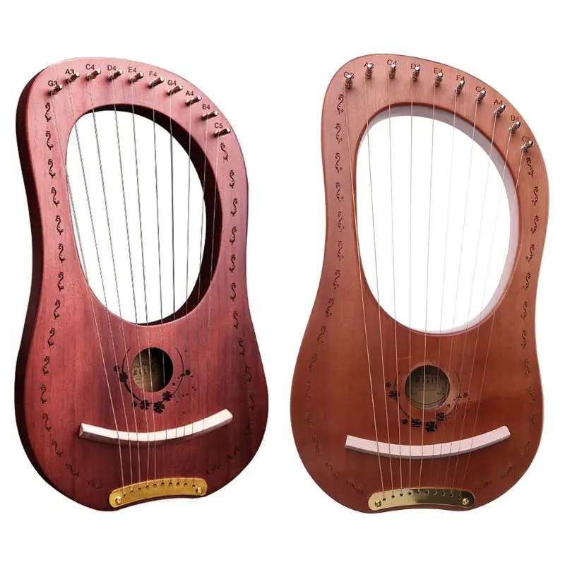 

918E Portable Practice Harp Solid Wood 10 String Party Lier Harp Professional Musical Instrument Sound Entertainment Gifts