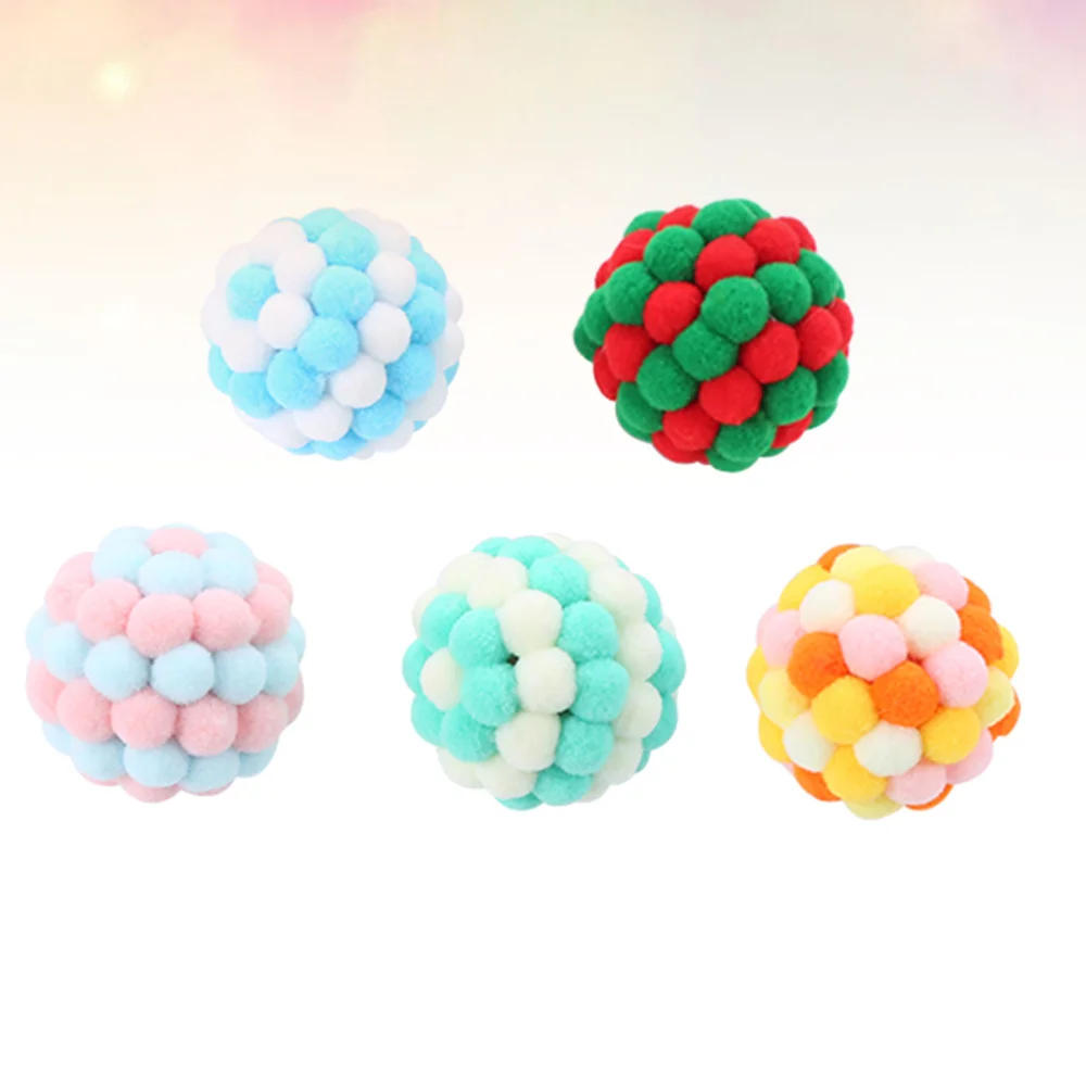 

5pcs Colorful Pet Chasing Plush Scratching Playing Cat Pet Supplies (Random Color)