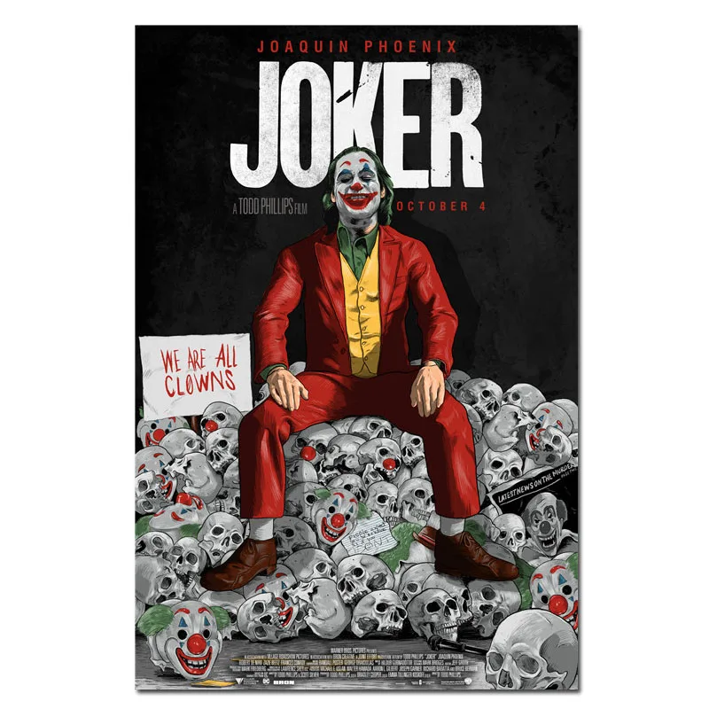 343 Фильм Джокер Шелковый плакат Джокер происхождения фильм Художественная печать комиксы Настенный декор картины Бэтмен Хоакин Феникс фильм плакаты - Цвет: 343