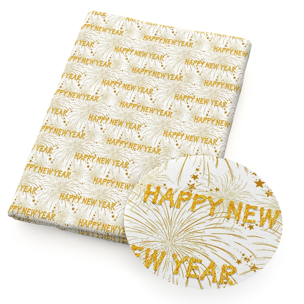 Новогодняя Рождественская ткань из полиэстера и хлопка для изготовления