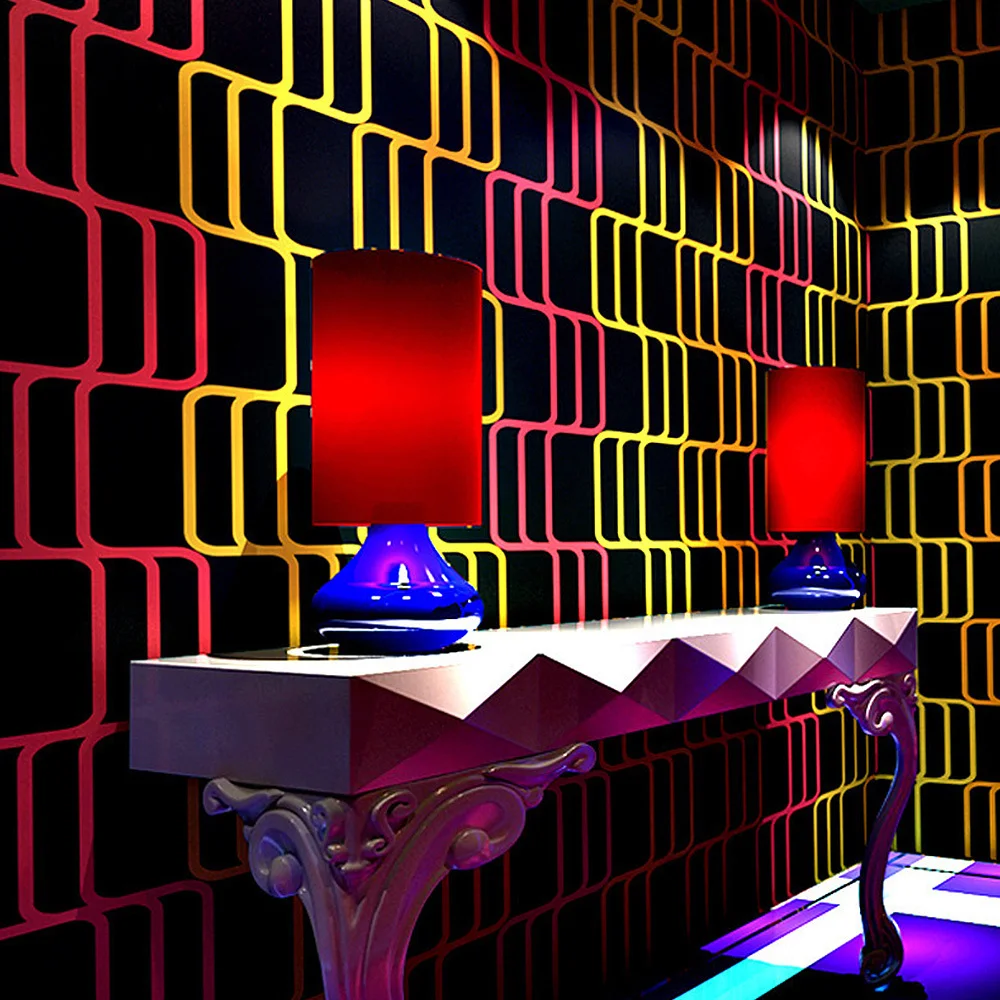 

3D Flash Geometric Diamond Pattern Wall Sticker For KTV Bar Hotel Fancy Ballroom Box Theme Room Wallpaper