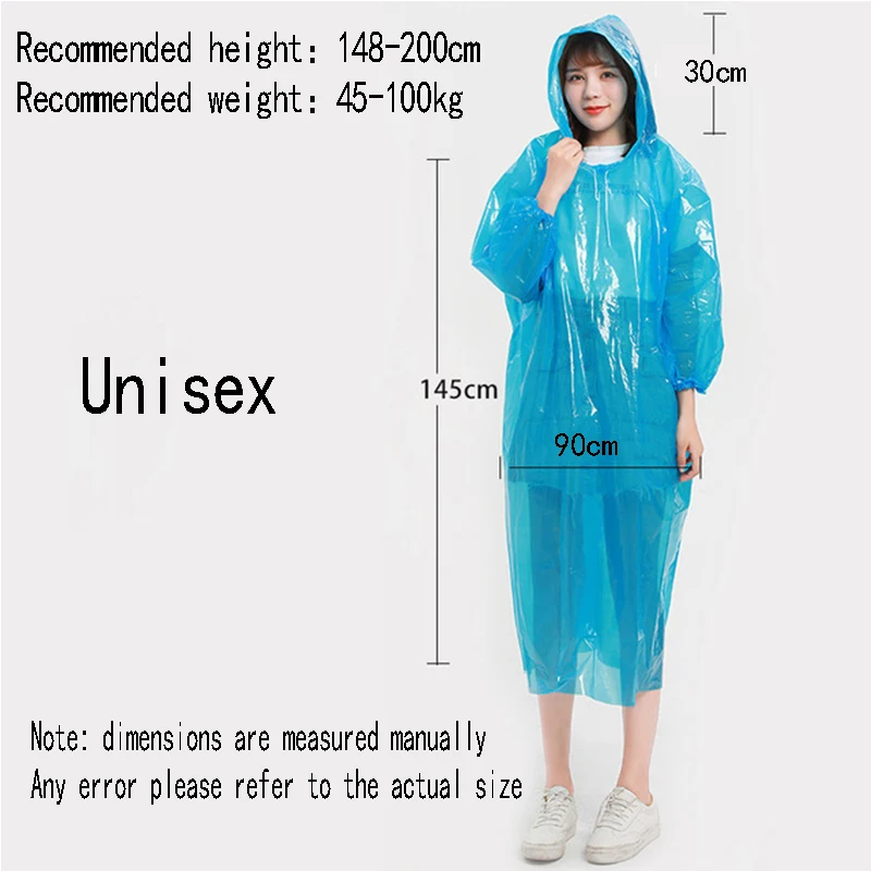 Портативный одноразовые EVA Водонепроницаемый плащ унисекс плотный дождевик