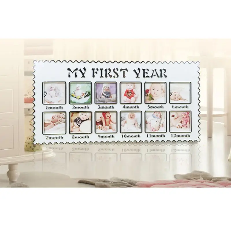 

Baby Growth Memorial Photo Picture Frame My First Year Newborn 12 Months Birthday Gift Home Room Wall Decoration