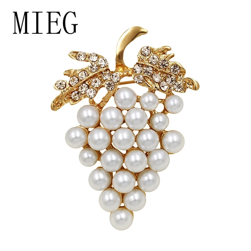 Бренд MIEG искусственный белый жемчуг брошь виноград булавка модные украшения элегантный свадебный букет булавки