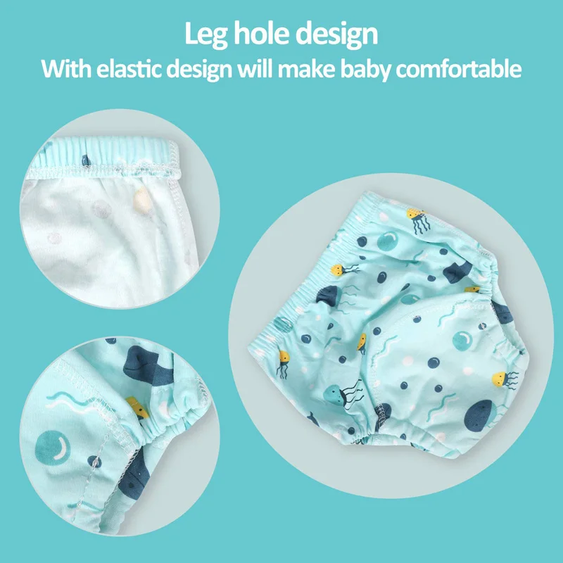 Pa&ntilde;ales reutilizables para beb&eacute;, bragas de entrenamiento para orinal para ni&ntilde;os, pa&ntilde;al de tela ecol&oacute;gica lavable, pa&ntilde;al de algod&oacute;n para ni&ntilde;o-3