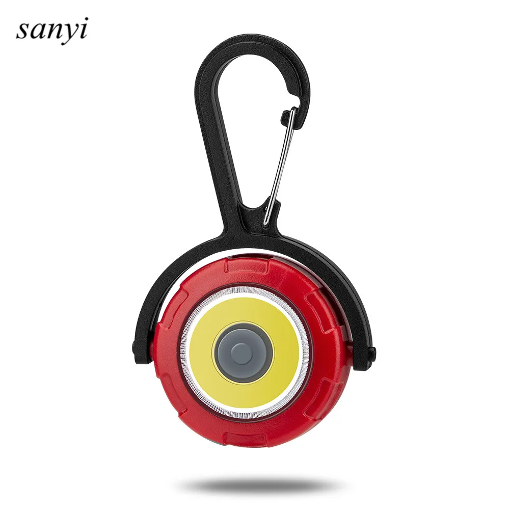 Миниатюрный светодиодный фонарик COB с подвесным зажимом встроенный 2 батарейки