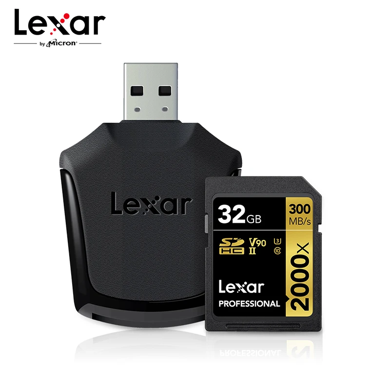 

Профессиональная SD-карта Lexar, 300x128, стандартная высокоскоростная SDHC SDXC 32 Гб 64 ГБ, Стандартная карта памяти U3 для видеокамеры 4K Full HD