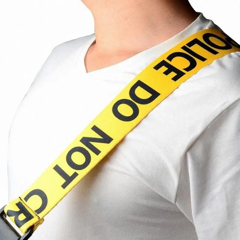 Регулируемый желтый ремешок для гитары полицейская строка с узором слов