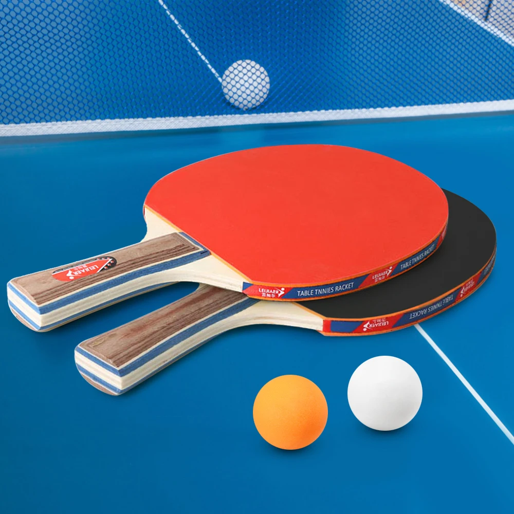 

Table Tennis Racket Bat Paddle 2 Player Set 2 Table Tennis Bats Rackets with 3 Ping Pong Balls for School Home Ping Pong Racket