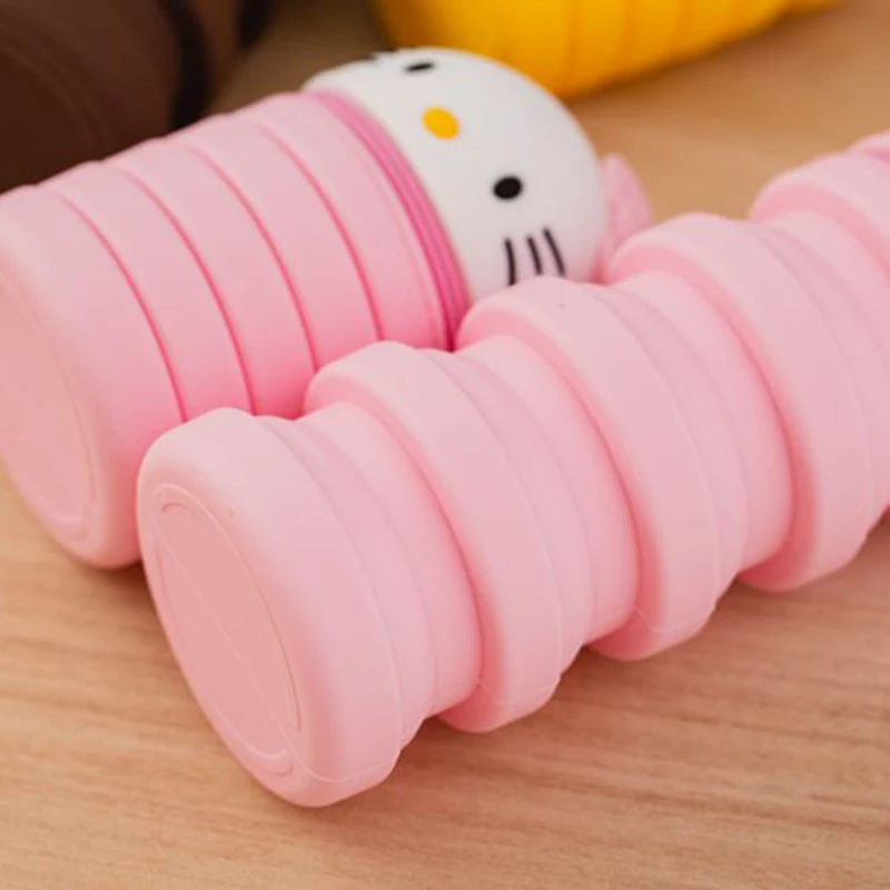 Kawaii, телескопический держатель для макияжа, ручка, сумка, канцелярские принадлежности, подарок, силиконовый красивый чехол, держатель для распечатки кистей, сумка для Wonman