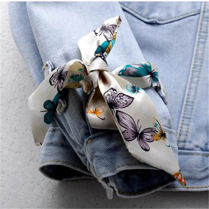 

Fashion Embroidery Flowers Denim Jacket Women 2021 Spring Korean Loose short Coat Bow Long sleeve Jeans Jacket Female Outerwear