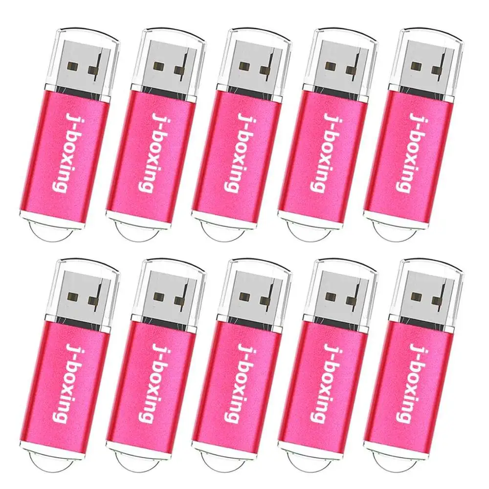 J-бокс USB флэш-накопитель 10 шт./упак. 1 Гб 2 Гб 4 ГБ 8 ГБ 16 ГБ оперативной памяти, 32 Гб встроенной памяти, прямоугольник флеш-накопитель флэш-накопитель USB 2,0 памяти с Кепки для ПК Mac - Цвет: Розовый