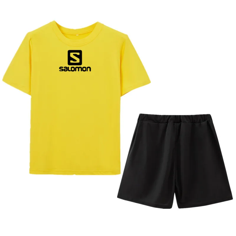 

2021 Men's sports suit printed casual suit breathable T-shirt + sports shorts men's running suit new fashion fitness suit