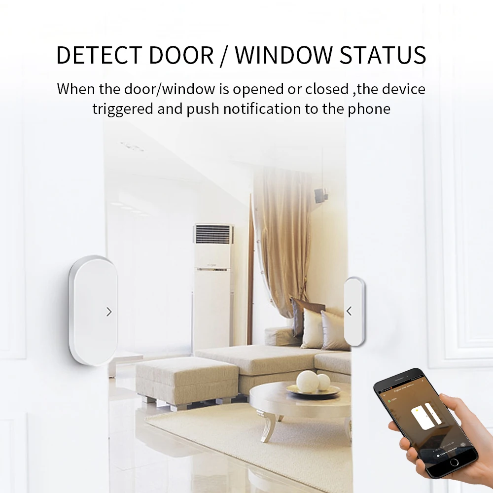 Смарт-Датчик Zigbee для окон и дверей детекторы открытия/закрытия дома датчик