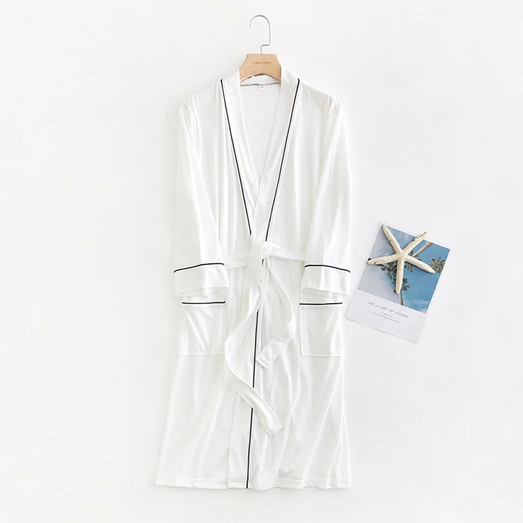 

Hotel summer robe couple cotton pajamas bathrobe autumn Long Bathrobe Home Wear Women's Bathrobe Female Nightdress Bath Robes